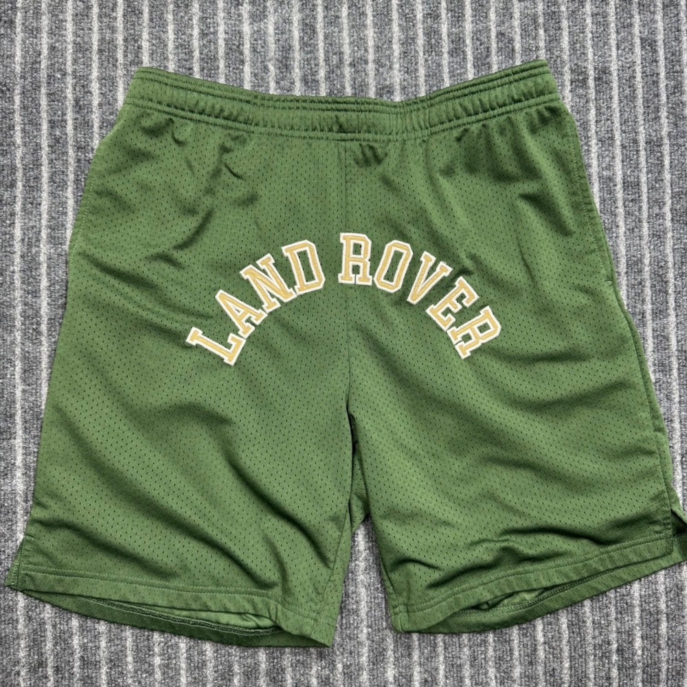 PacSun Mens Land Rover Mesh Shorts Size M Green Graphic Athletic Gym Streetwear